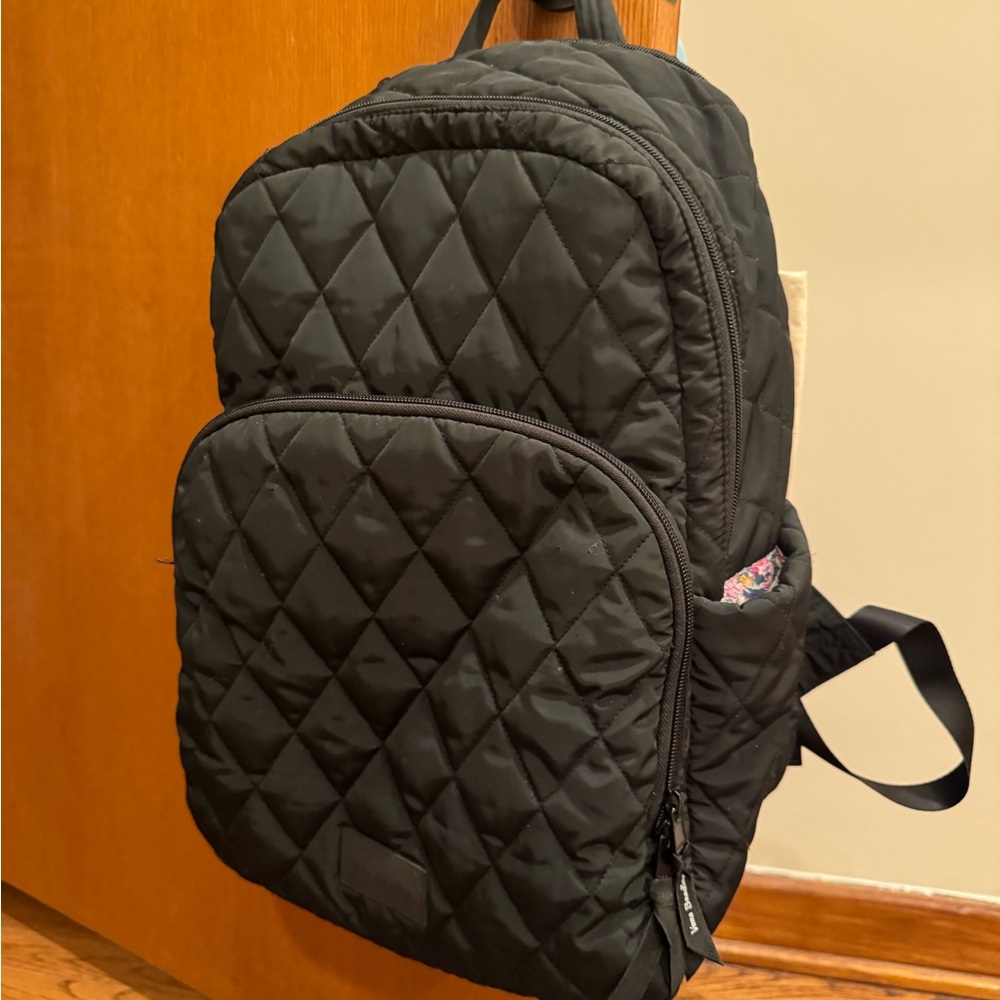 Quilted Black Women's Backpack